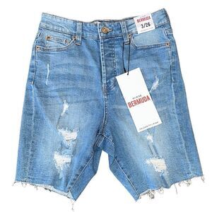 Celebrity Pink Bermuda Hi-Rise Denim Jean Shorts 3/26 NWT